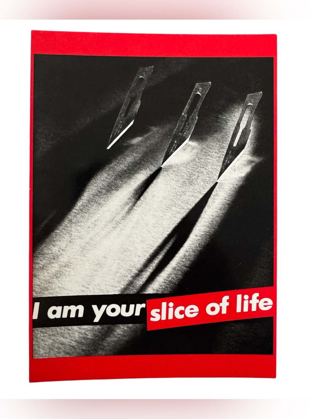 Barbara Kruger: 'I am your slice of life' Photograph Postcard, 1981